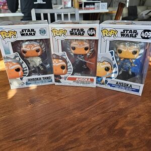Set of 3 Star Wars Ahsoka Tano Funko Pops, #409, #749, #464